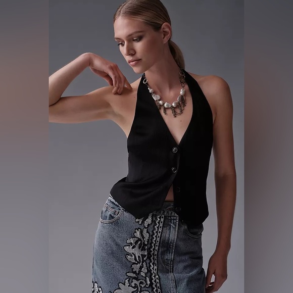 Anthropologie Dhruv Kapoor Sequin Denim Maxi Skirt - Picture 4 of 15